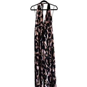 DVF for Target Women's Halter Neutral Leopard Jumpsuit - Size Medium - NWT